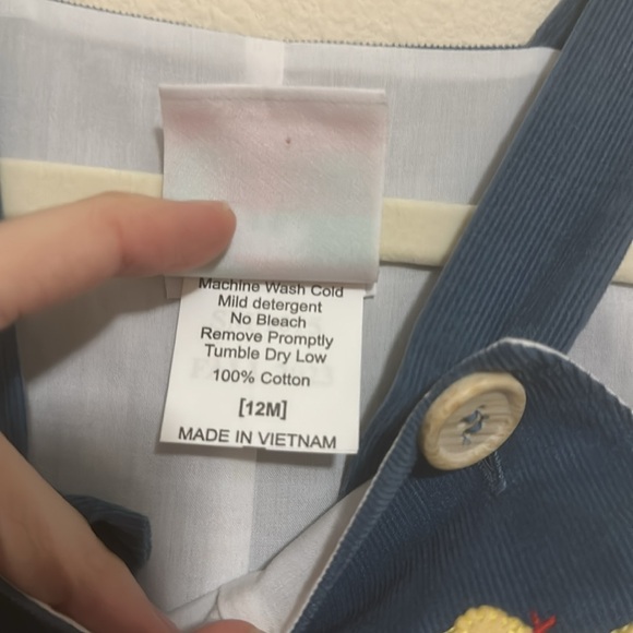 Shrimp and Grits Kids Overalls with dog embroidery - Picture 4 of 5